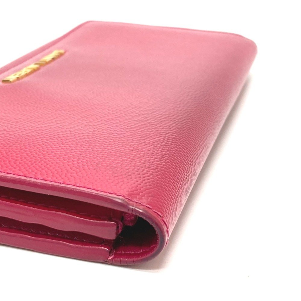 Saint Laurent Paris 340839 logo Bifold fashion accessory Long Wallet Fusha pink - Picture 4 of 9